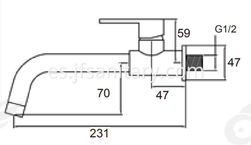 Size Of Wall Mount Single Hole Long Tap